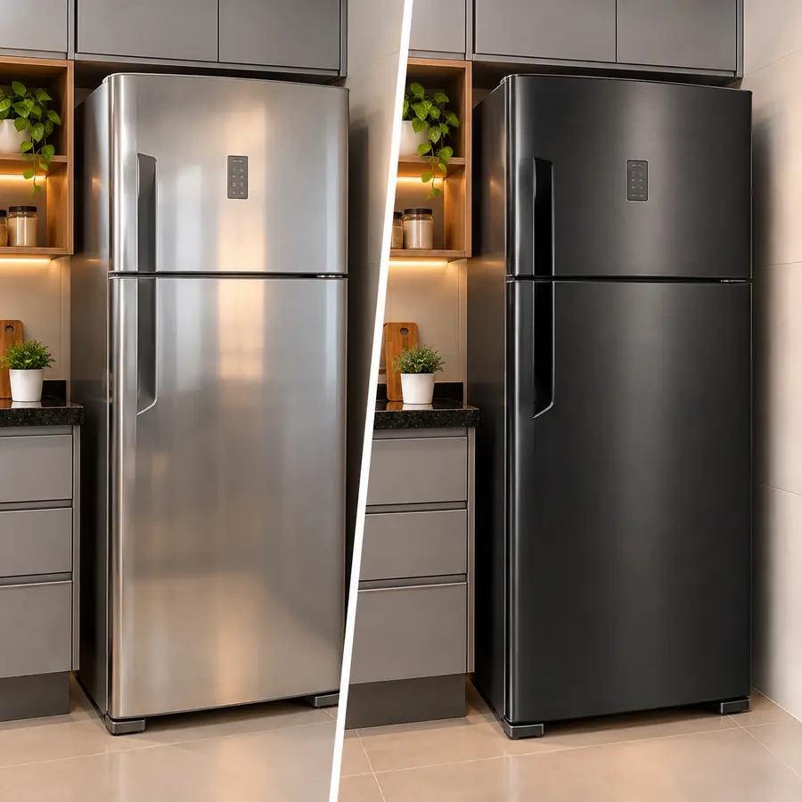 Envelopamento de Geladeiras e Móveis — Inox ou preto escovado